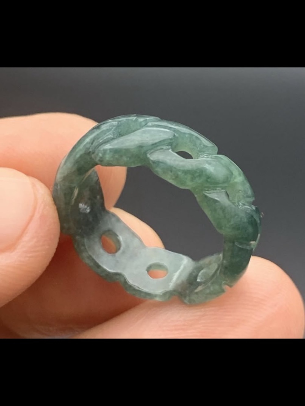 Elegant certificate jadeite jewelry jade link ring knot size5.25